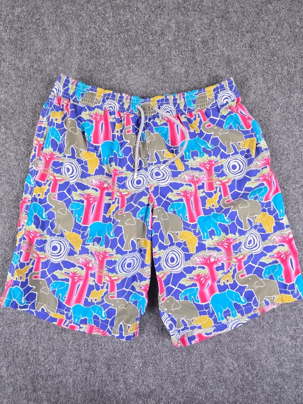 Vilebrequin Moorea Elephant Baobab Tree Swim Trunks 3XL XXXL Luxury Blue